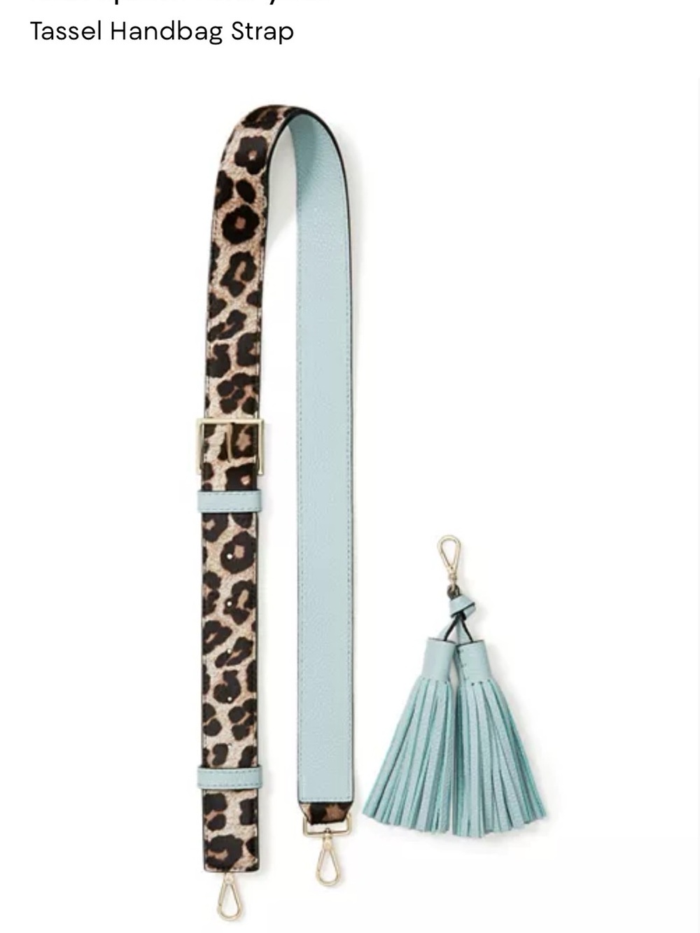 kate spade Leopard Print Strap with Light Blue Tassel